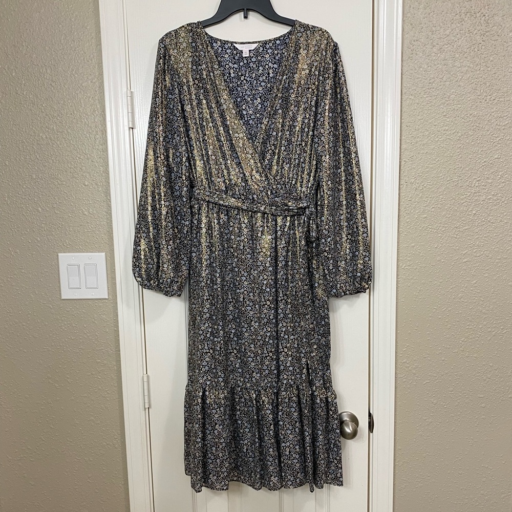 Lauren Conrad size XL, floral shimmer dress